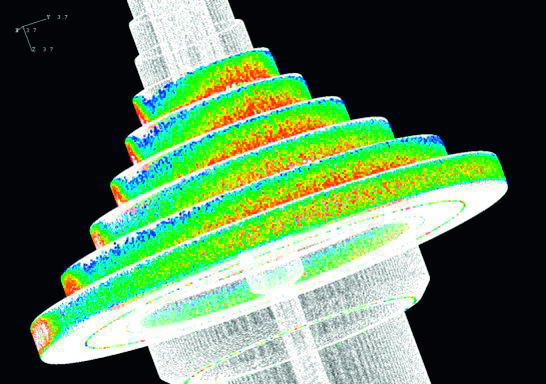 CT-Messdaten eines Stufenzylinders