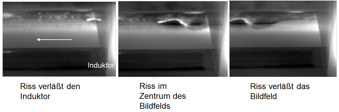 Thermographiebilder eines Oberflächenfehlers 