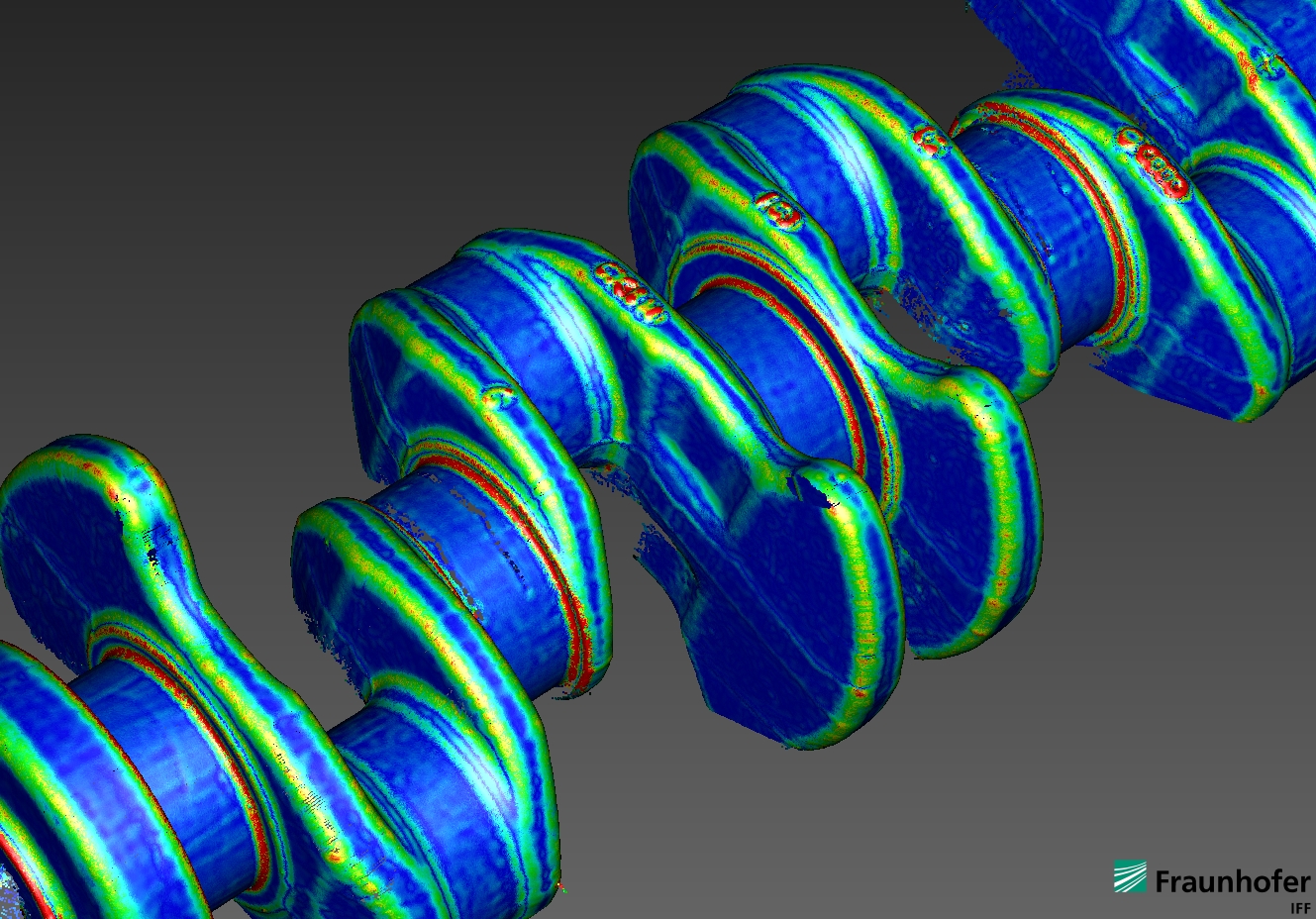 3D-Scandaten einer Kurbelwelle von OptoInspect3D Inline