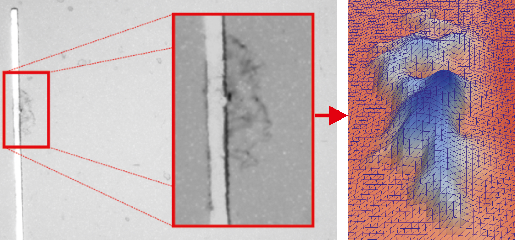 Rekonstruktion zur Vermessung lokaler Beschichtungsdefekte