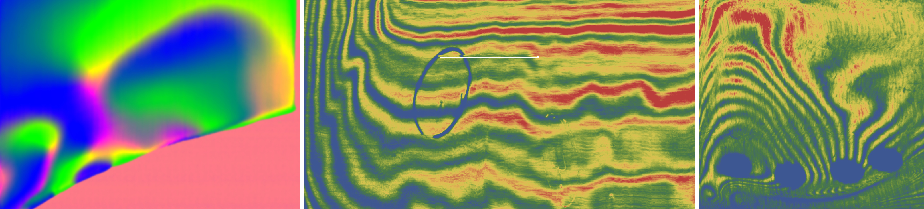 Polarisationsbilder von Kunststoffteilen aus der Automobilindustrie