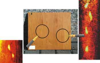Sichtbarmachen des Leimfaden mit Thermographie