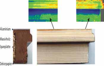 Ablösung Dekorpapier von Aluminium (Thermographie)