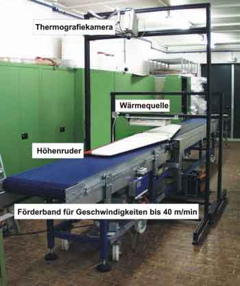 Thermographieaufbau Höhenruder Segelflugzeug