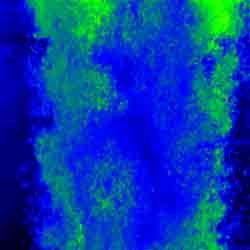 Thermographiebild aus Materialstrom zeigt unterschiedliche Temperatur des Schüttgutes