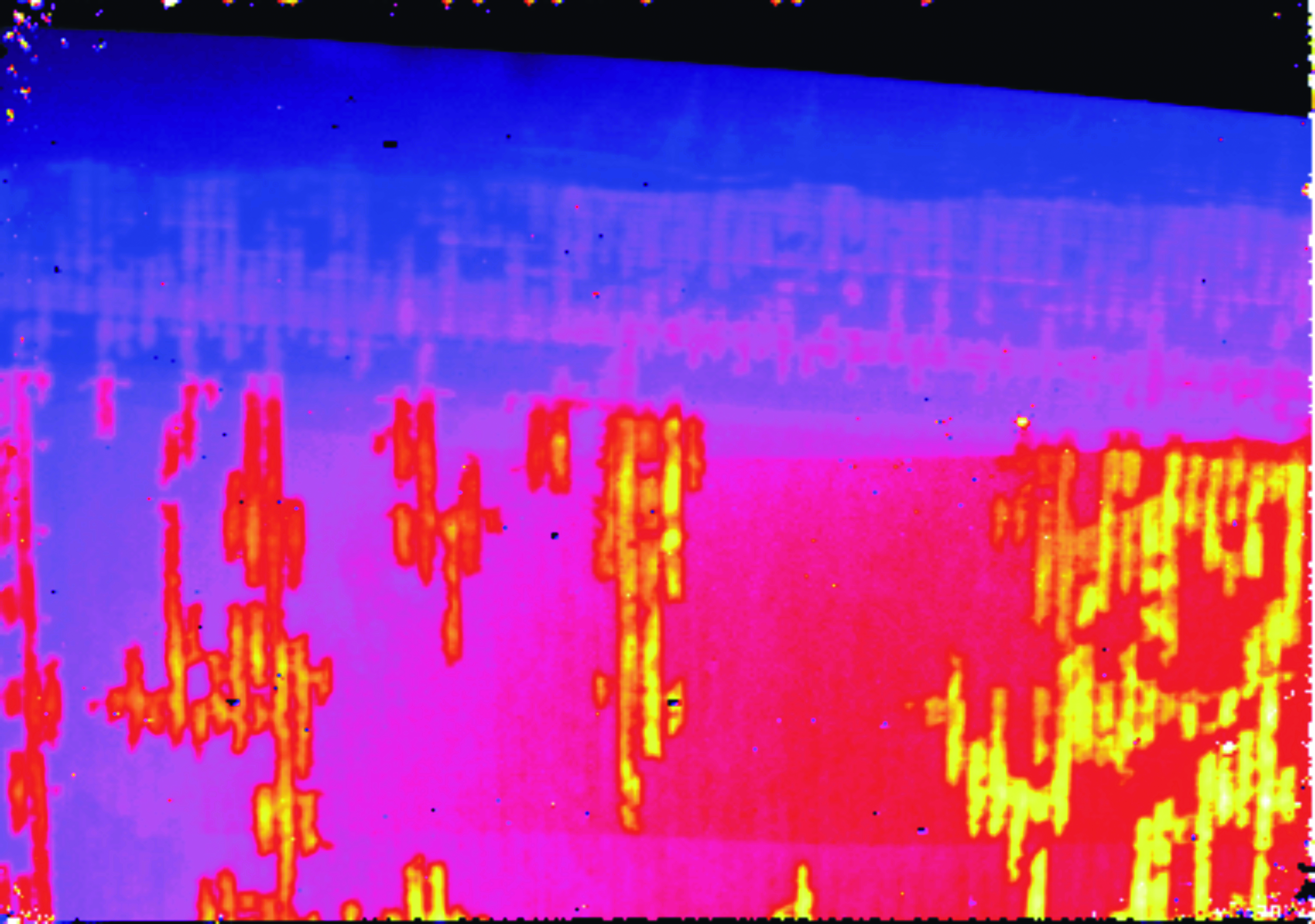 Thermographiebild zeigt Lufteinschlüssen