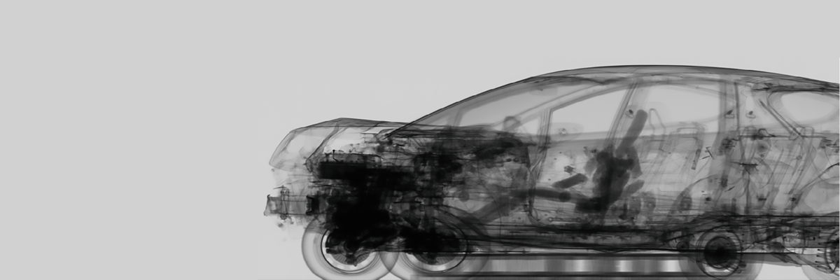 Scan an einem Crashfahrzeug