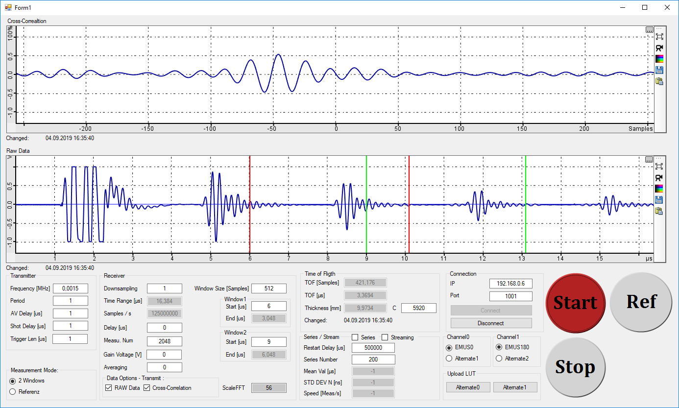 Laufzeitanalyse mit Ultraschall Diagramm